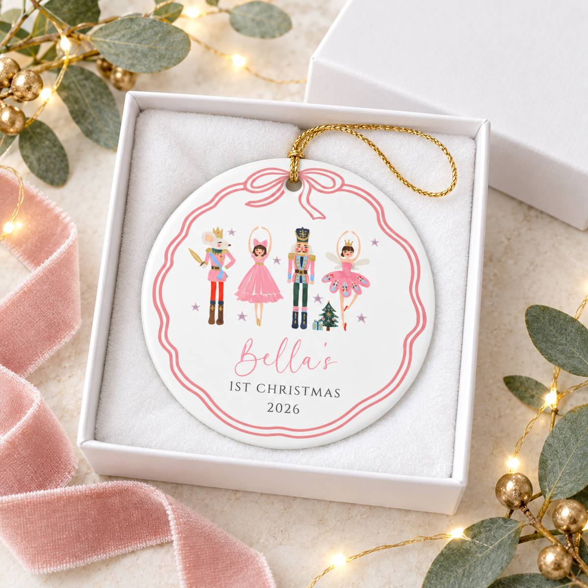 Nutcracker Personalized First Christmas Ornament