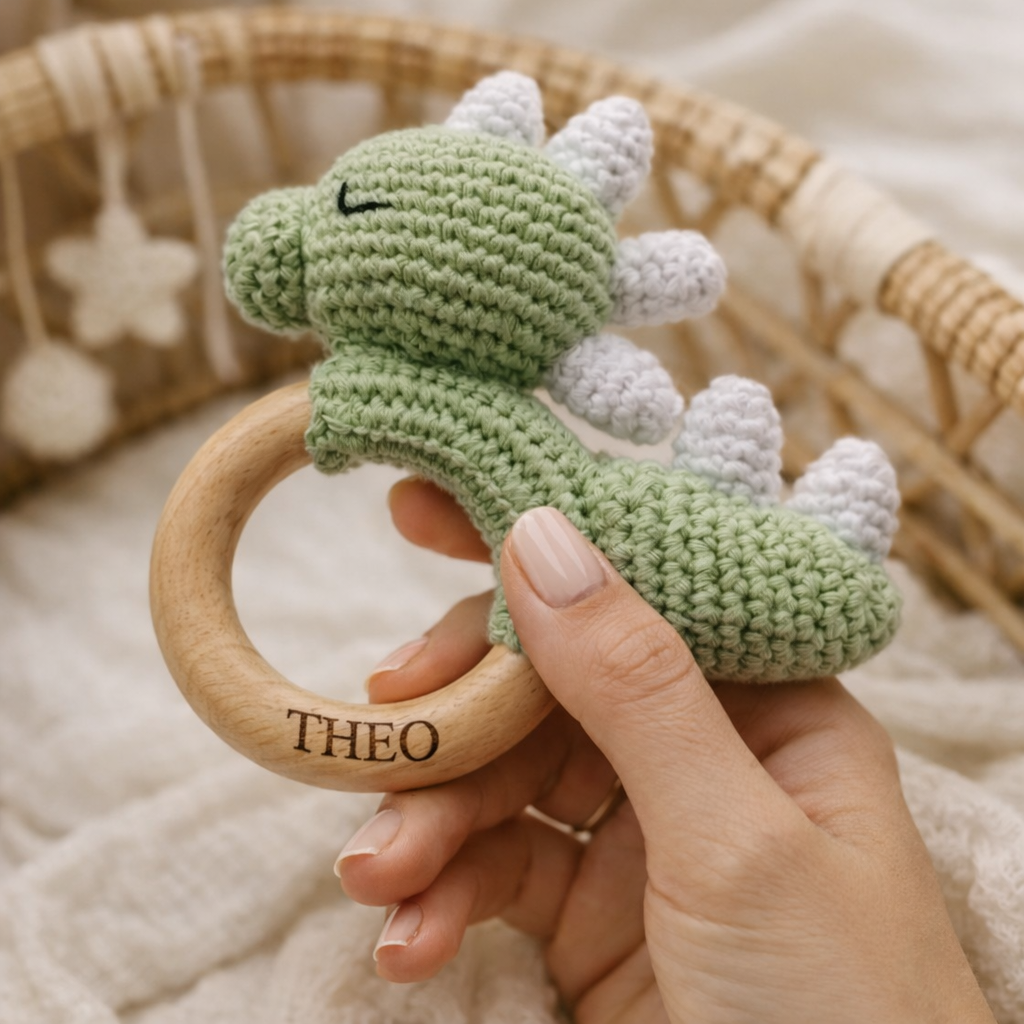 Personalized Dino Rattle