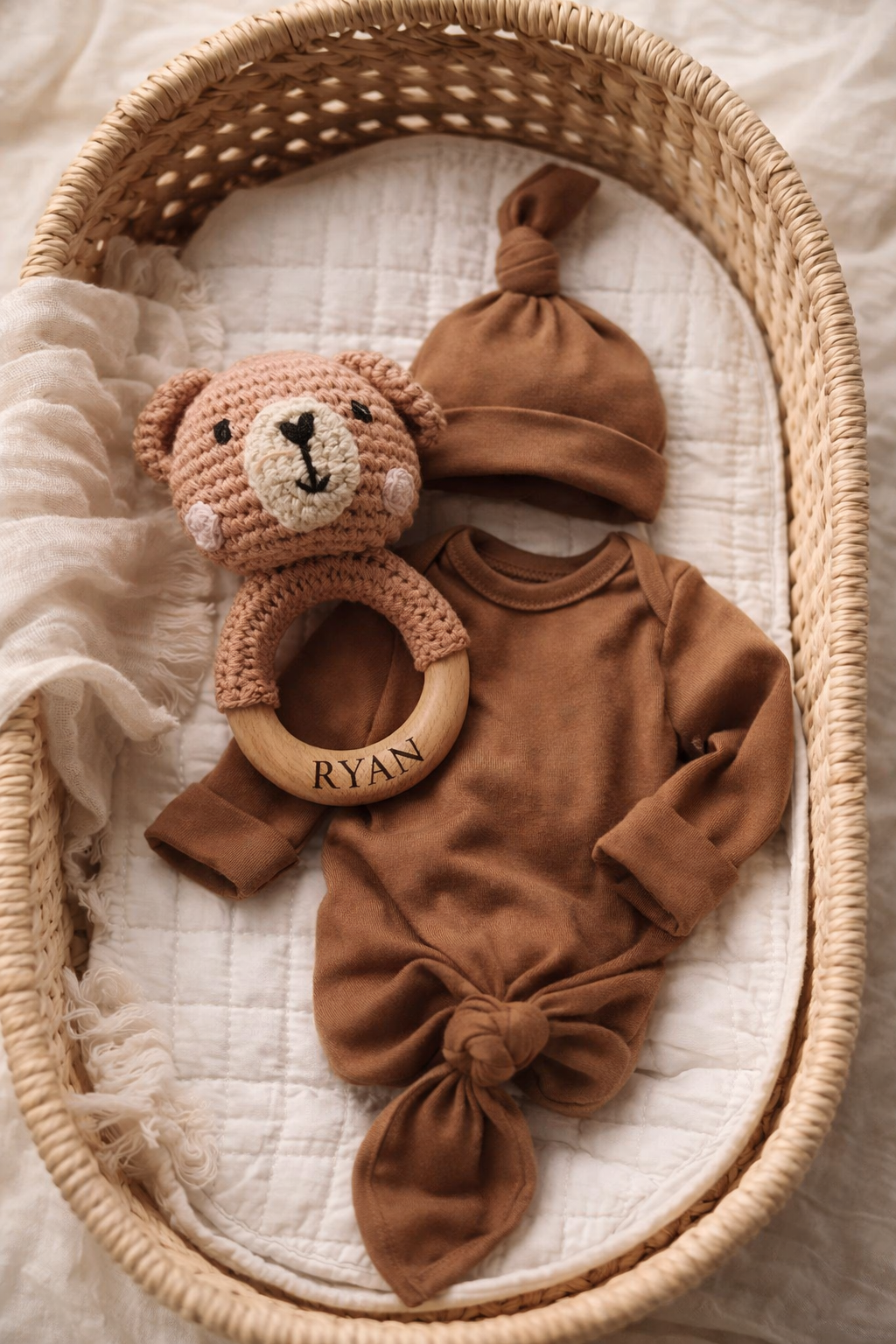 Personalized Bear Baby Rattle