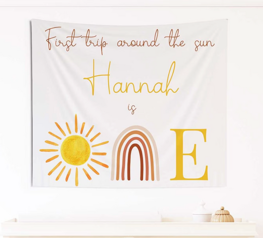 Sun First Birthday Backdrop