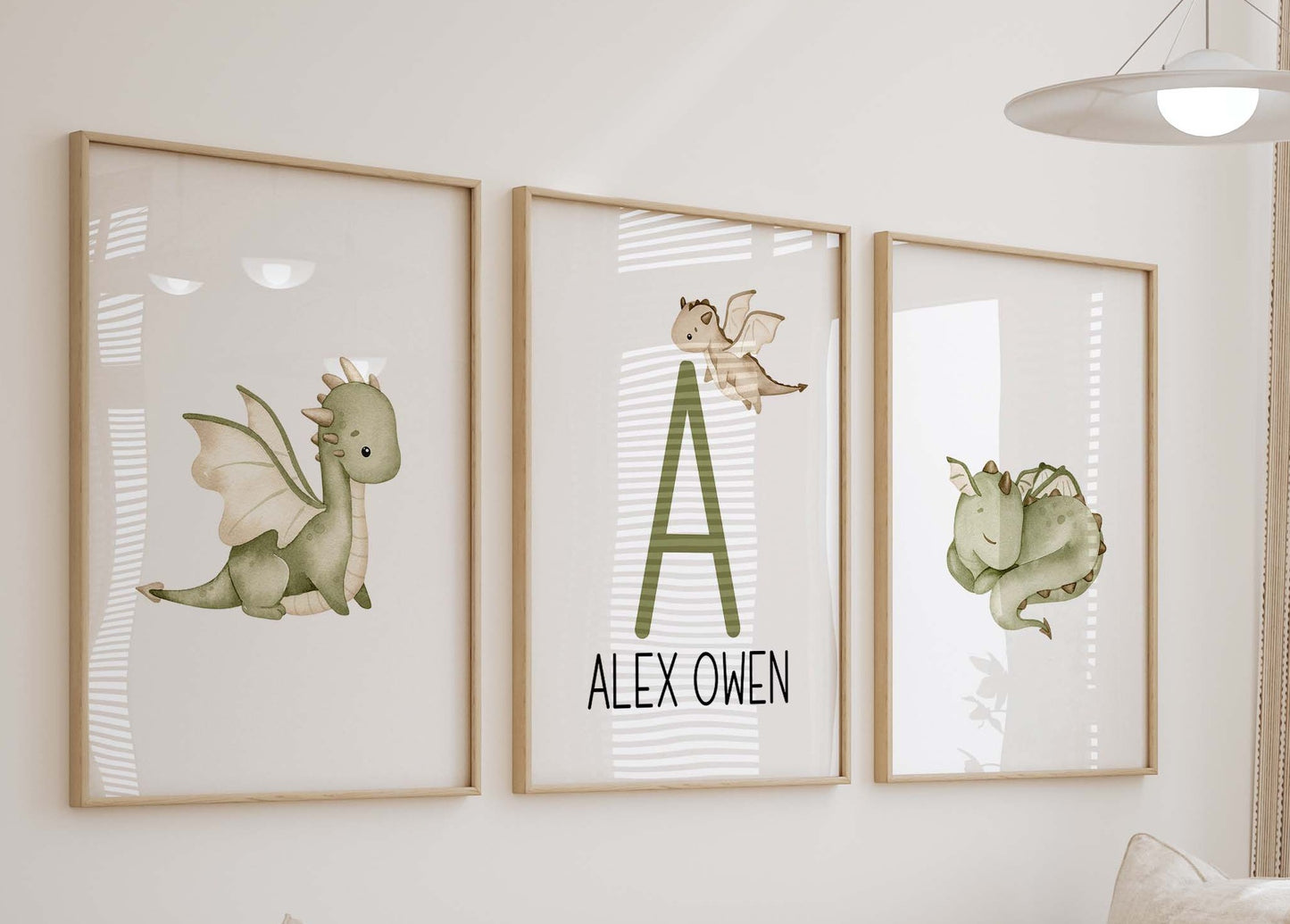 Dragon Personalized Prints Set of 3