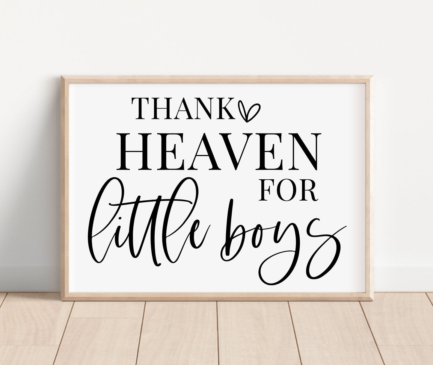 Thank heaven for little boys Nursery Art Print, Nursery Wall Art, Nursery Decor, Boy Baby Room Idea, Nursery quote print, 001