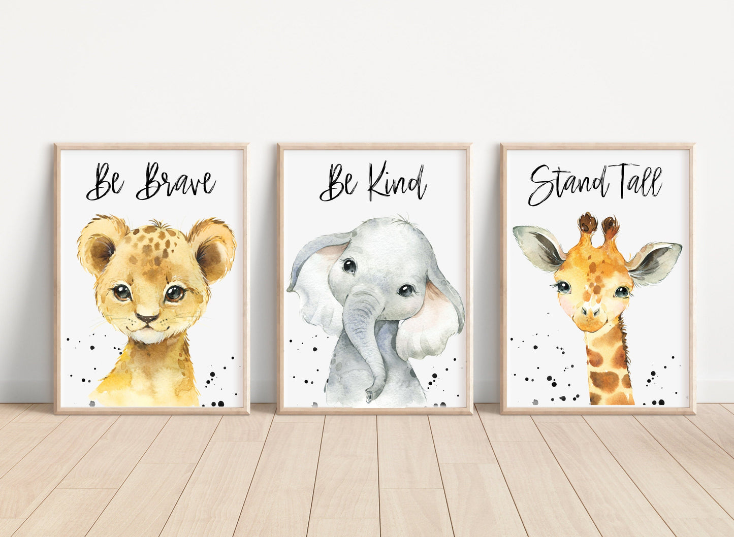 Safari Animal Set of 3 Nursery Art Prints, Boy Nursery Wall Art, Wild Nursery Decor, Play Room, Boy Baby Room Ideas, quote,