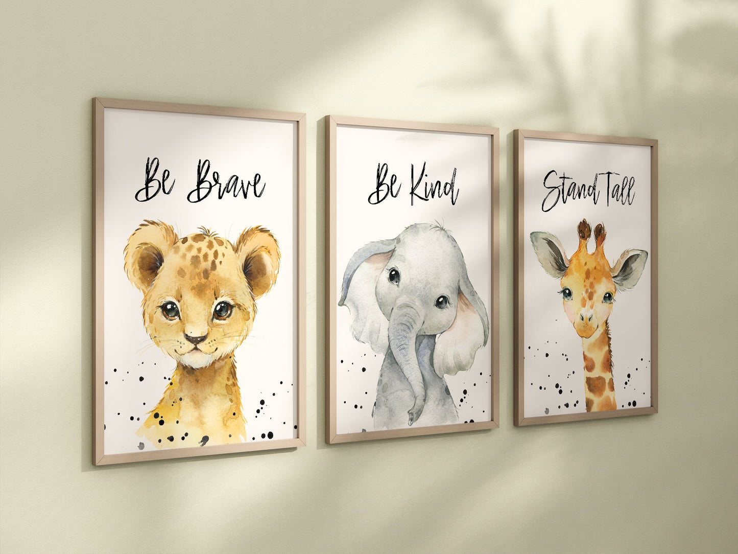 Safari Animal Set of 3 Nursery Art Prints, Boy Nursery Wall Art, Wild Nursery Decor, Play Room, Boy Baby Room Ideas, quote,