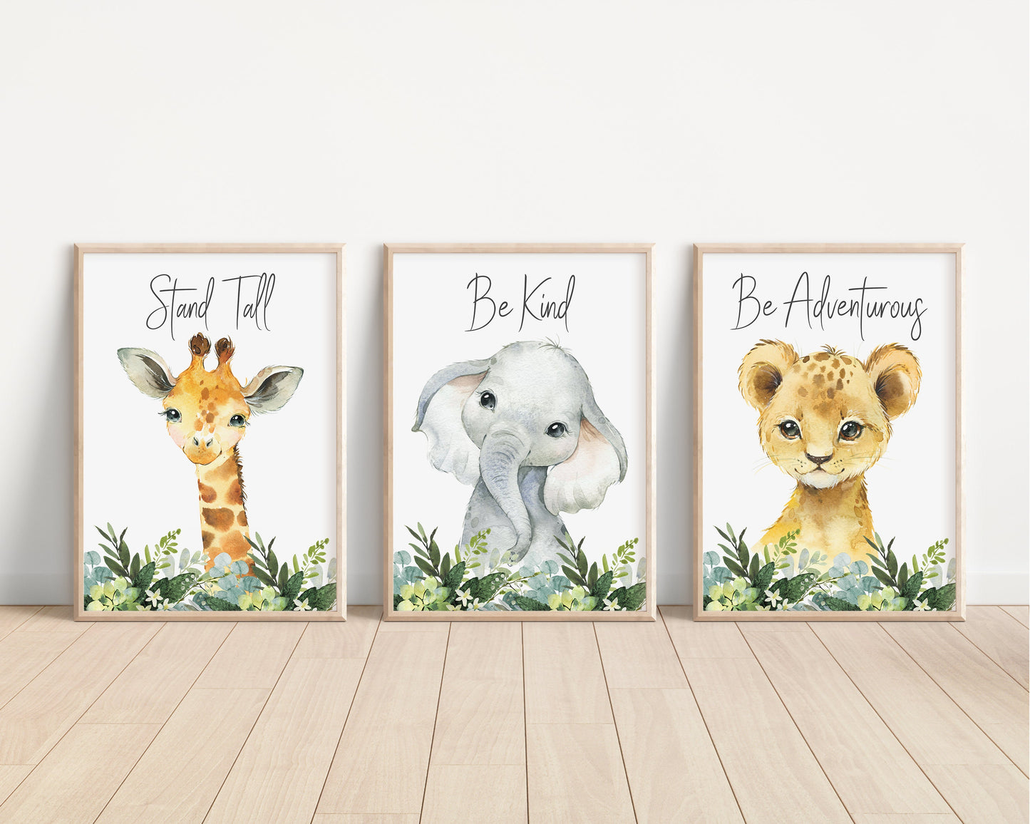 Set of 3 Safari Animal Nursery Art Prints