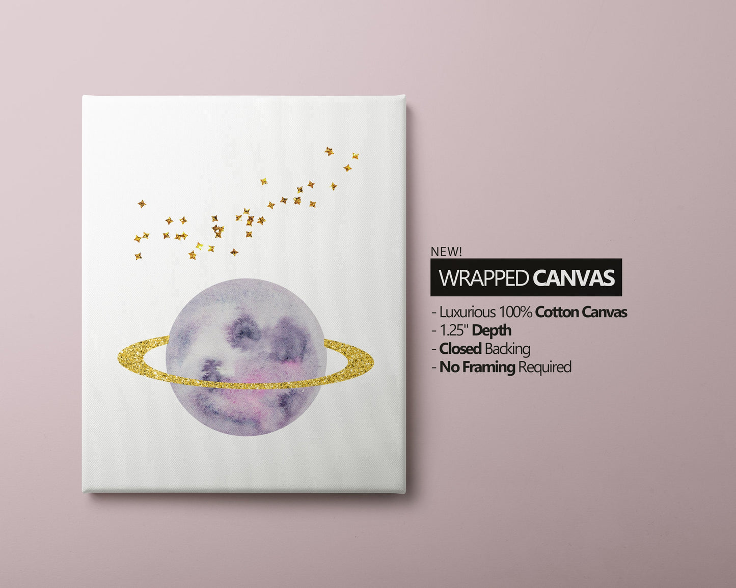 Purple Planet Set of 2 Nursery Art Prints, Wall Art, Galaxy Nursery Decor, Play Room, Girl space Baby Room Ideas, 011