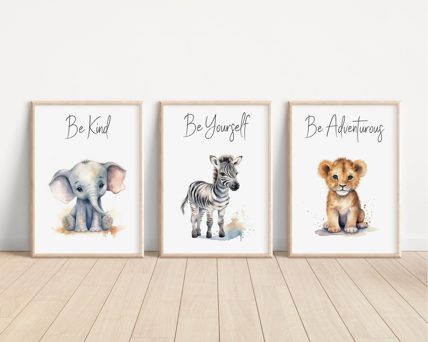 Set of 3 Safari Animal Nursery Prints, Jungle Animals, Inspiration, Boy Nursery Wall Art, Shower Gift, Printed, 100
