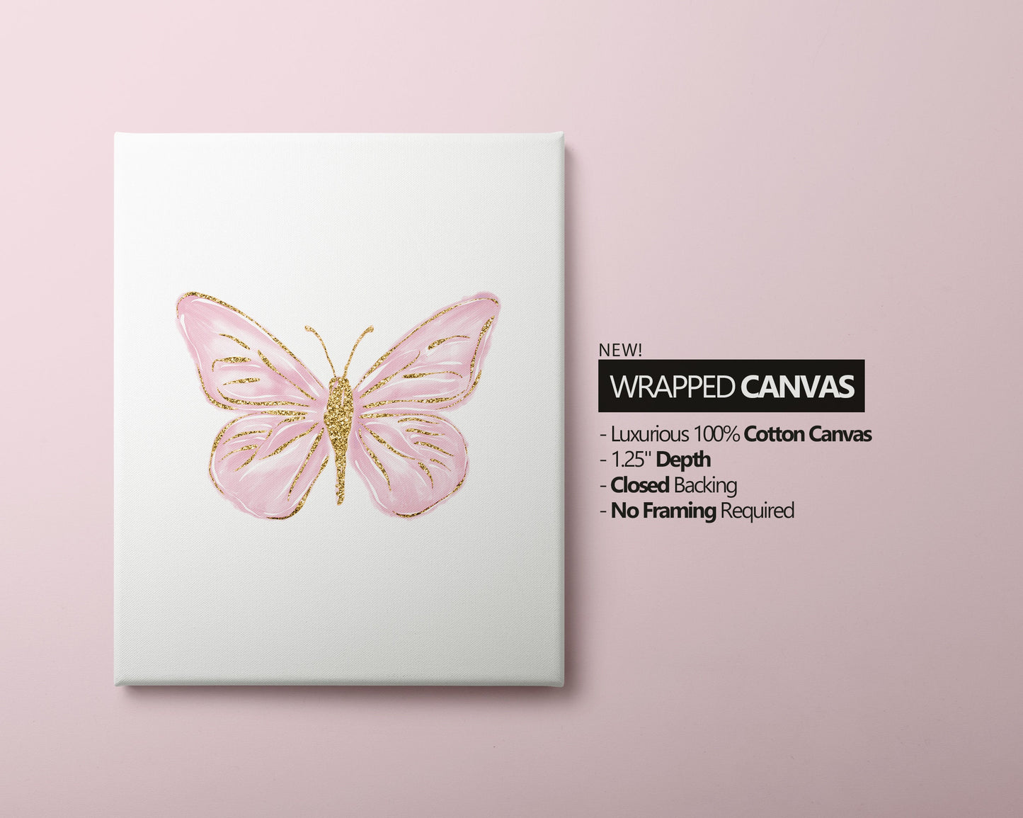 Personalized Pink Butterflies Set of 3 Nursery Art Prints, Butterfly Wall Art, Glitter Nursery Decor, Play Room, Girl Baby Room Ideas, 116