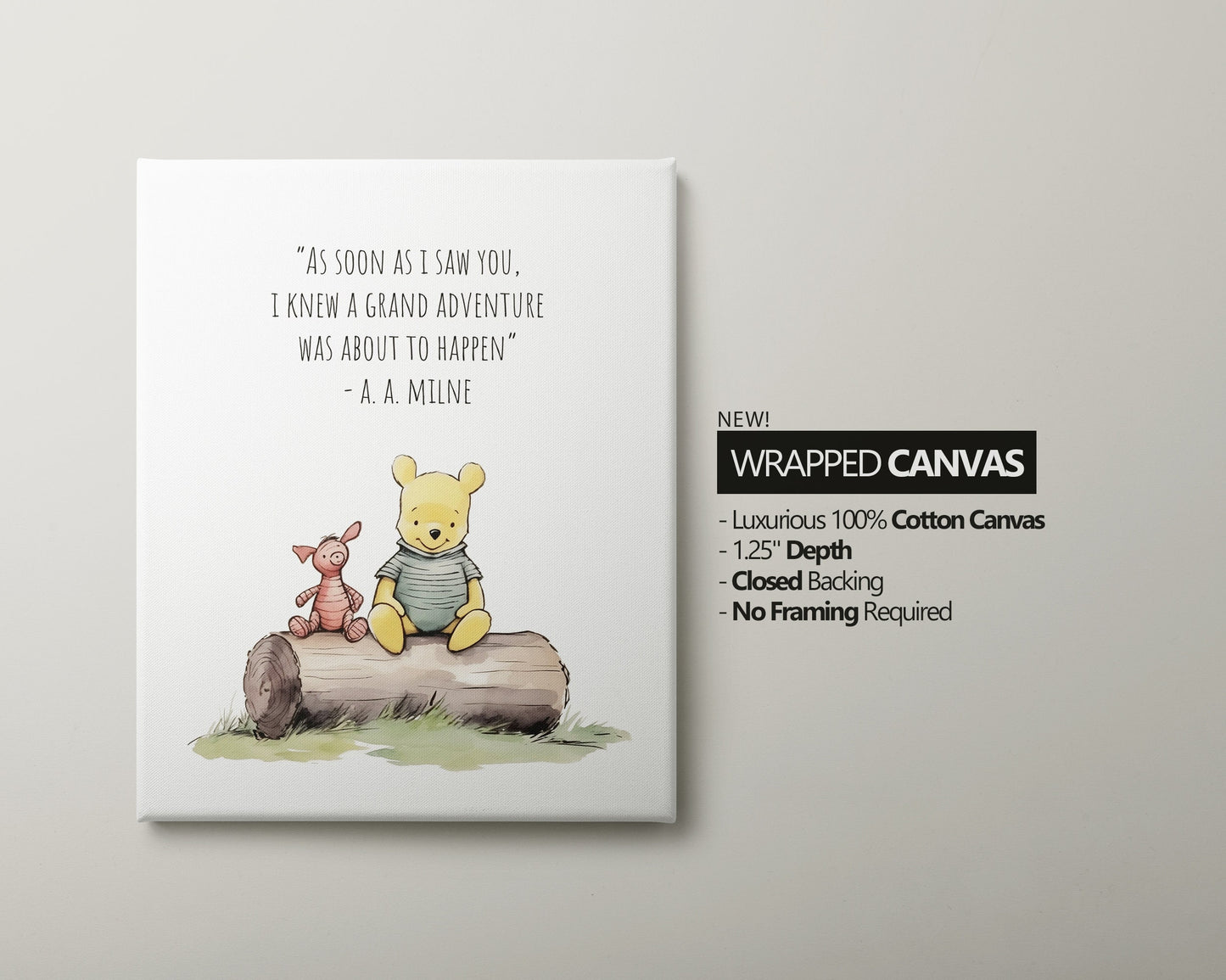 Set of 2 Classic Winnie-the-Pooh Nursery art prints, Gender Neutral Nursery, Winnie-the-Pooh inspirational quotes, new baby gift, 119