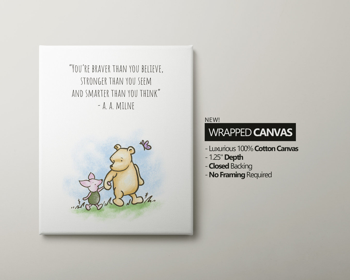 Set of 4 Classic Winnie-the-Pooh Nursery art prints, Gender Neutral Nursery, Winnie-the-Pooh inspirational quotes, new baby gift, 121