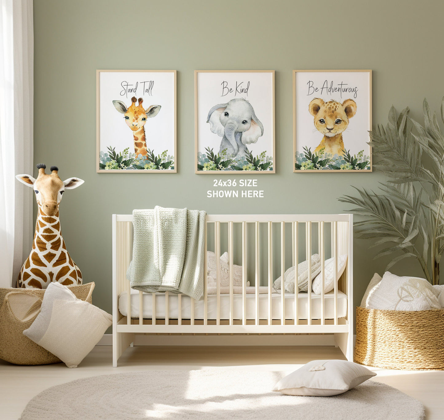 Set of 3 Safari Animal Nursery Art Prints