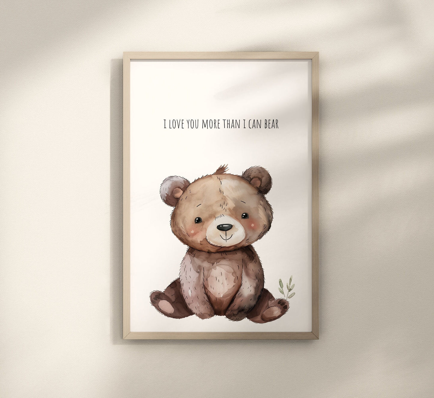 Teddy Bear Watercolor Nursery Art Prints, Baby Shower Gift, Nursery Wall Art, Nursery Decor, Baby Room Idea, Nursery sleep quote print, 141