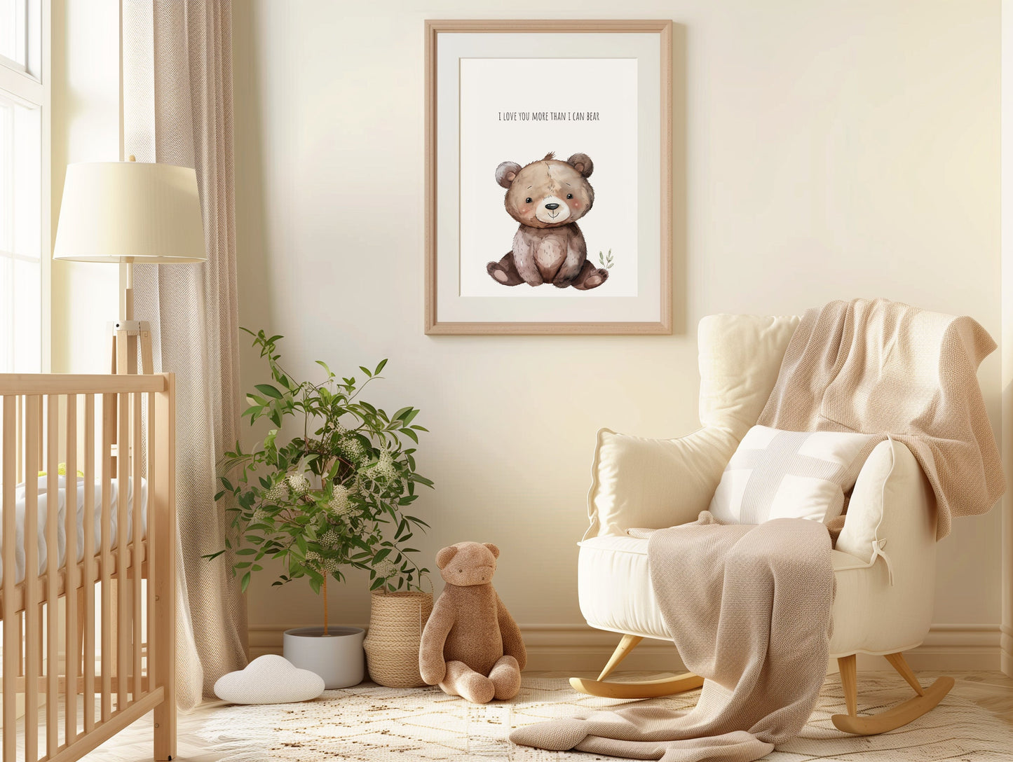 Teddy Bear Watercolor Nursery Art Prints, Baby Shower Gift, Nursery Wall Art, Nursery Decor, Baby Room Idea, Nursery sleep quote print, 141