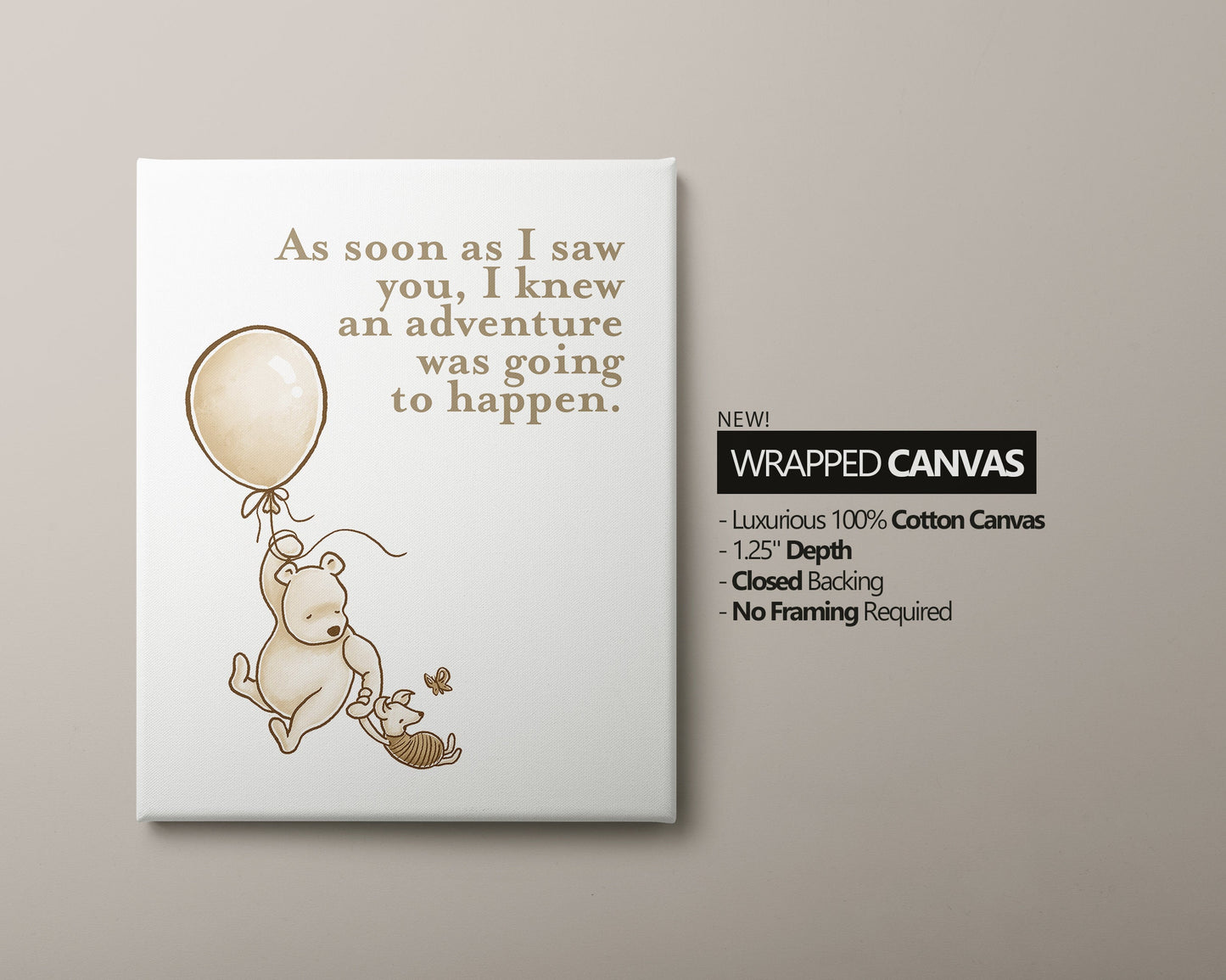 Set of 3 Classic Winnie-the-Pooh Nursery Art Prints, Gender Neutral