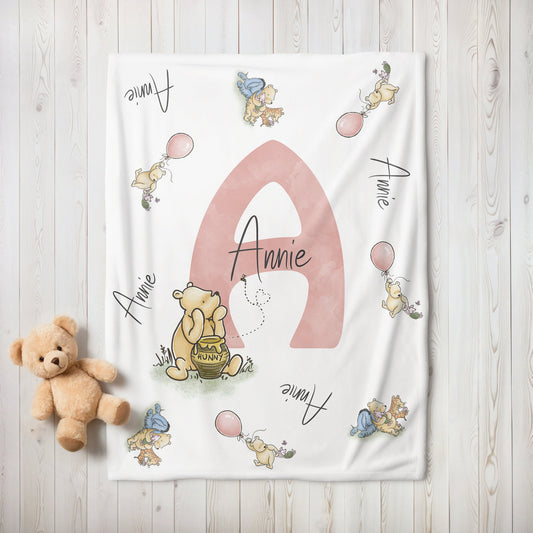 Classic Winnie the Pooh Personalized Nursery Blanket