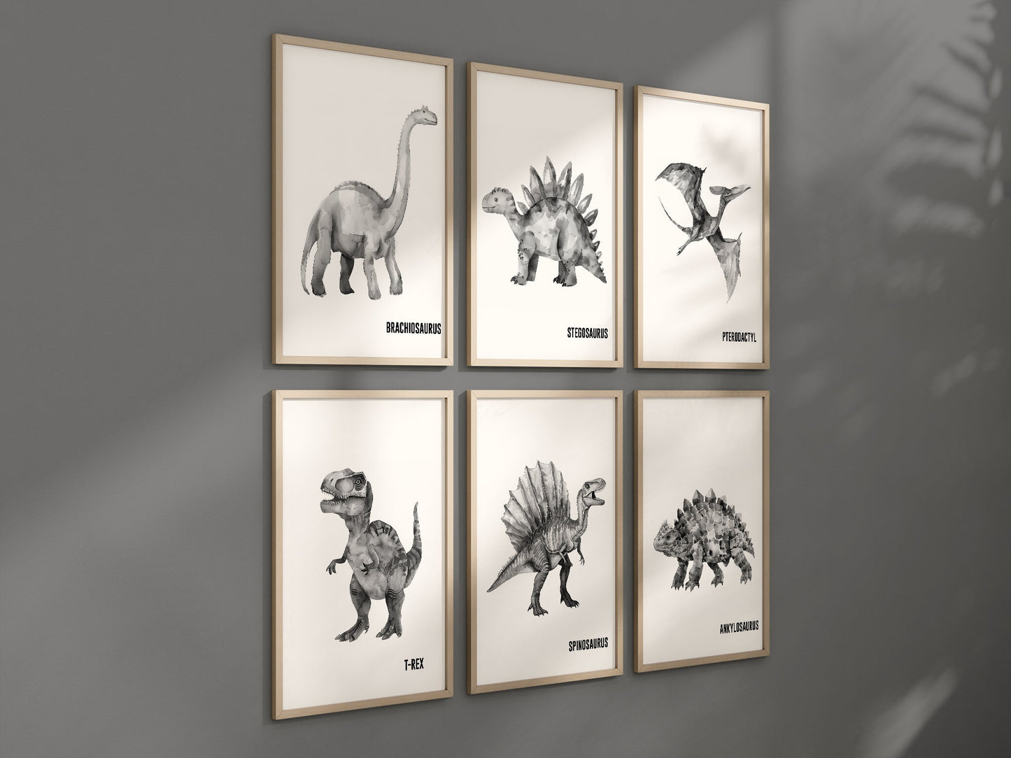 Set of 6 Dinosaur Art Prints, Kids Gallery Wall Set, Dinosaur Wall Art, Dinosaur Nursery, Boys Room Dinosaur Decor, Kids Room Wall Art, 146