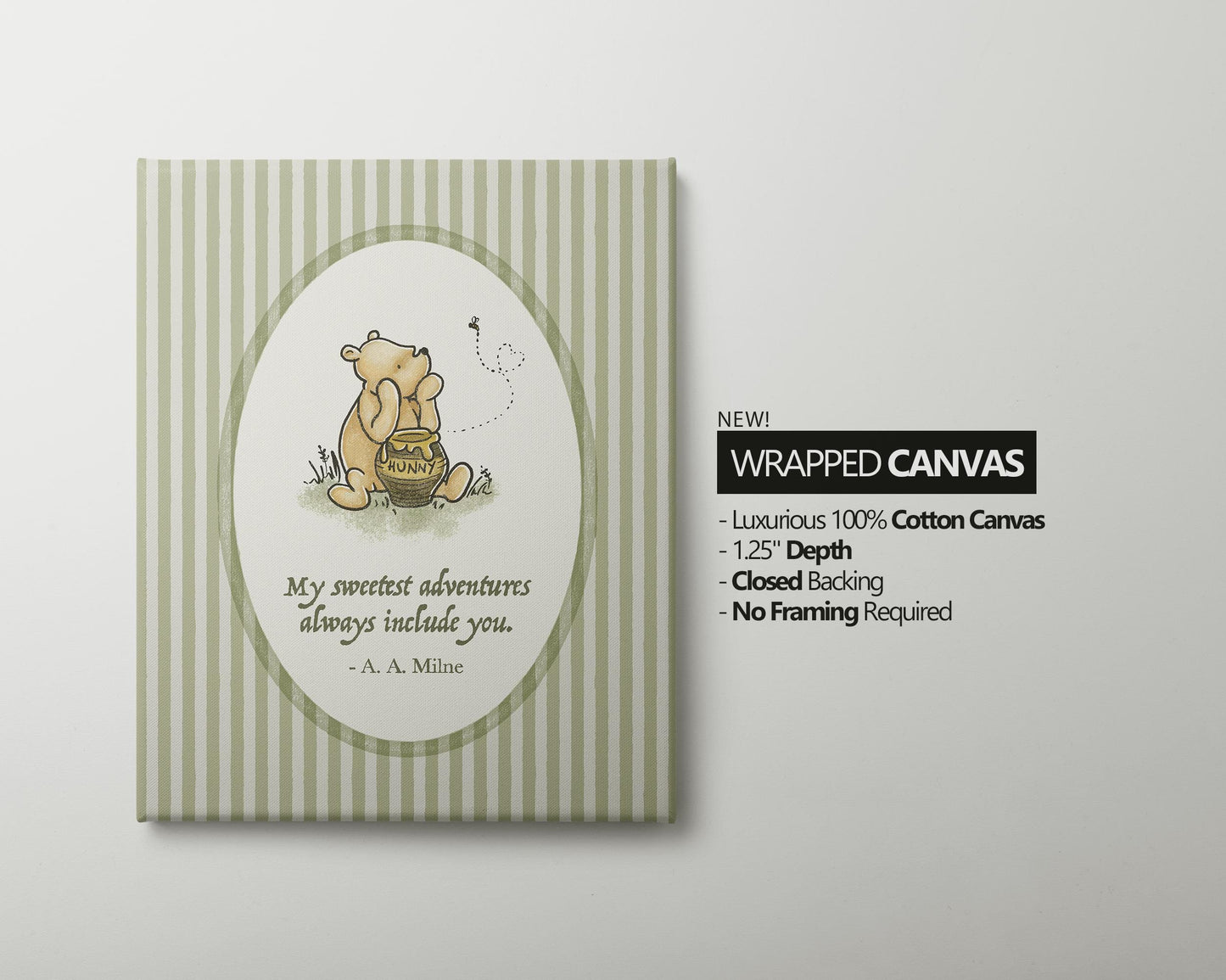 Set of 3 Classic Winnie-the-Pooh Nursery art prints, Gender Neutral Nursery, Winnie-the-Pooh inspirational quotes, new baby gift