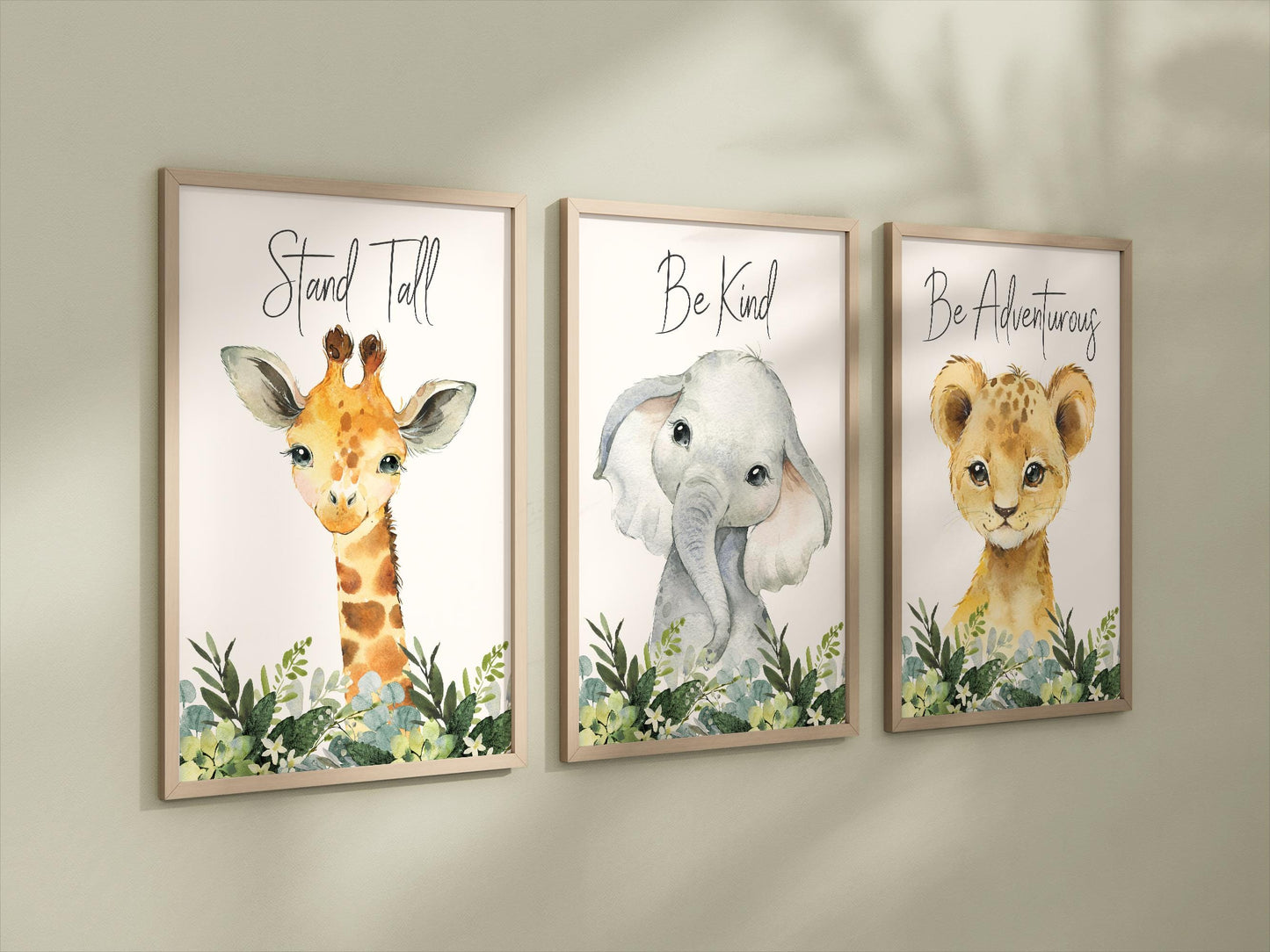 Set of 3 Safari Animal Nursery Art Prints