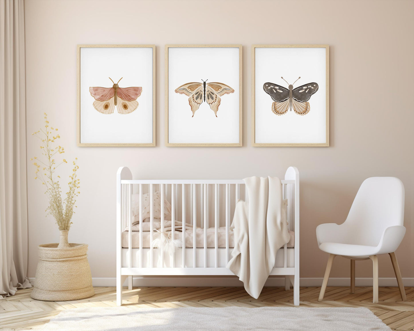 Set of 3 Butterfly Nursery Art Prints