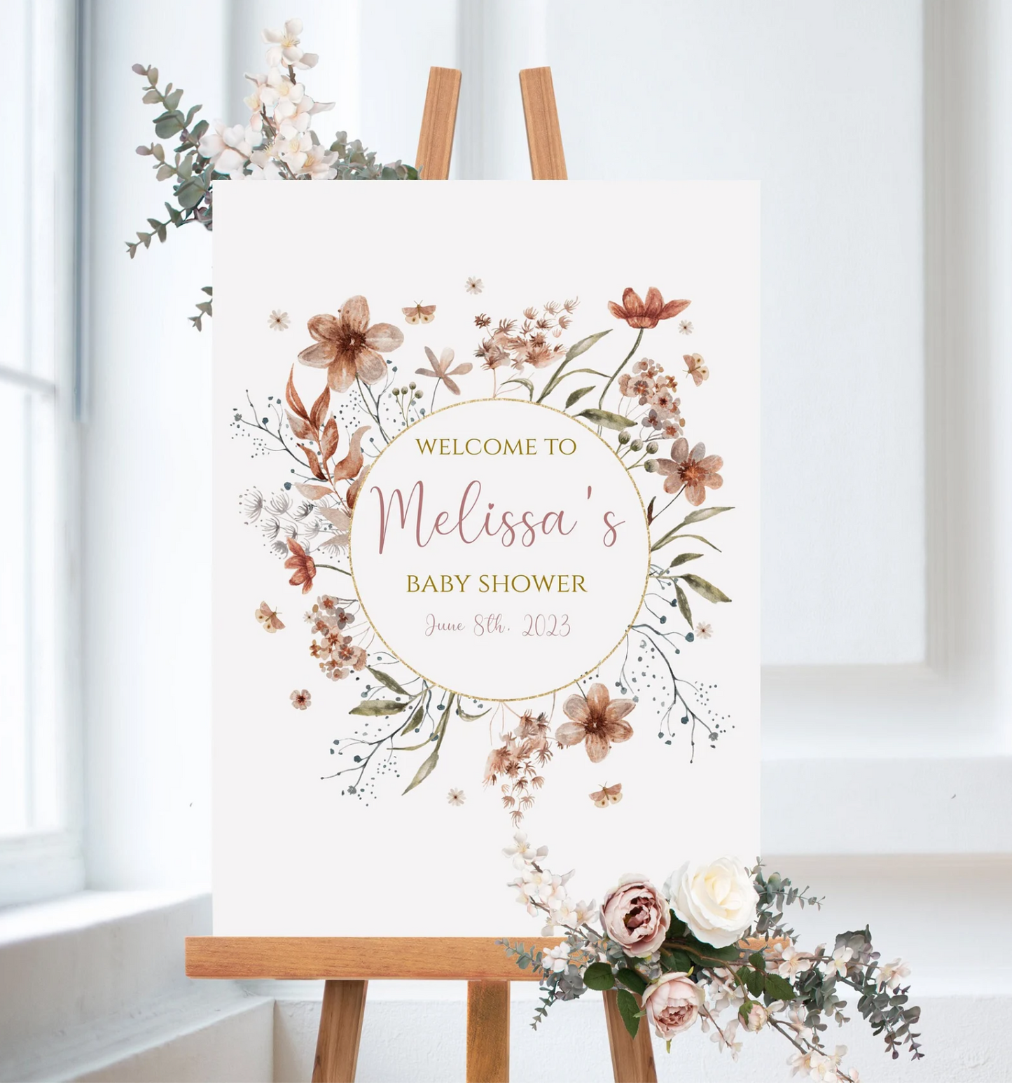 Wildflower Baby Shower Sign Foam Board