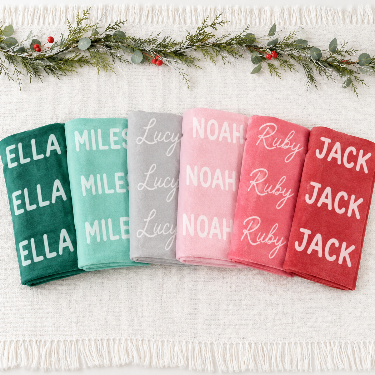 Everygreen Cheer Baby Name Blankets
