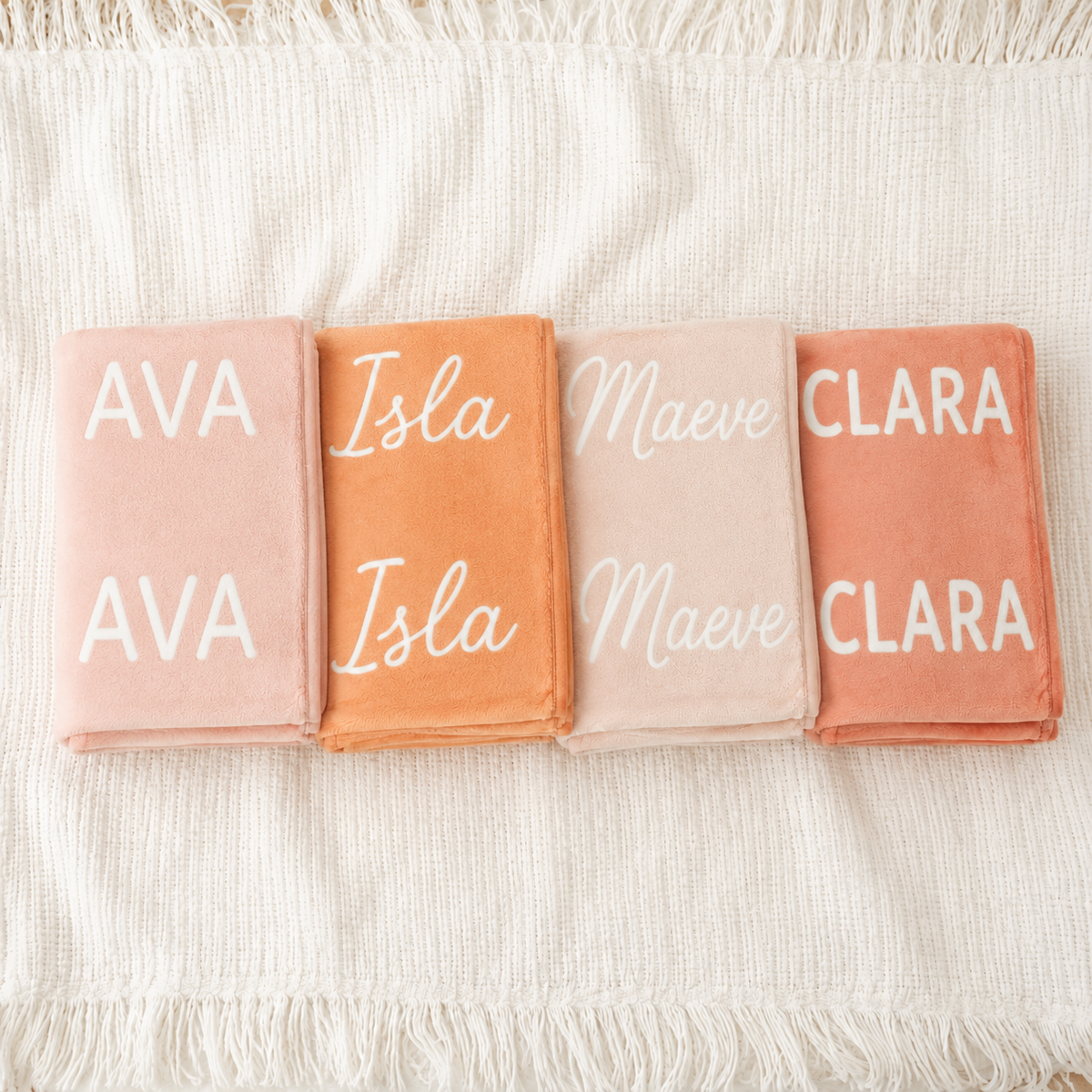 Blushing Sunset Baby Name Blanket