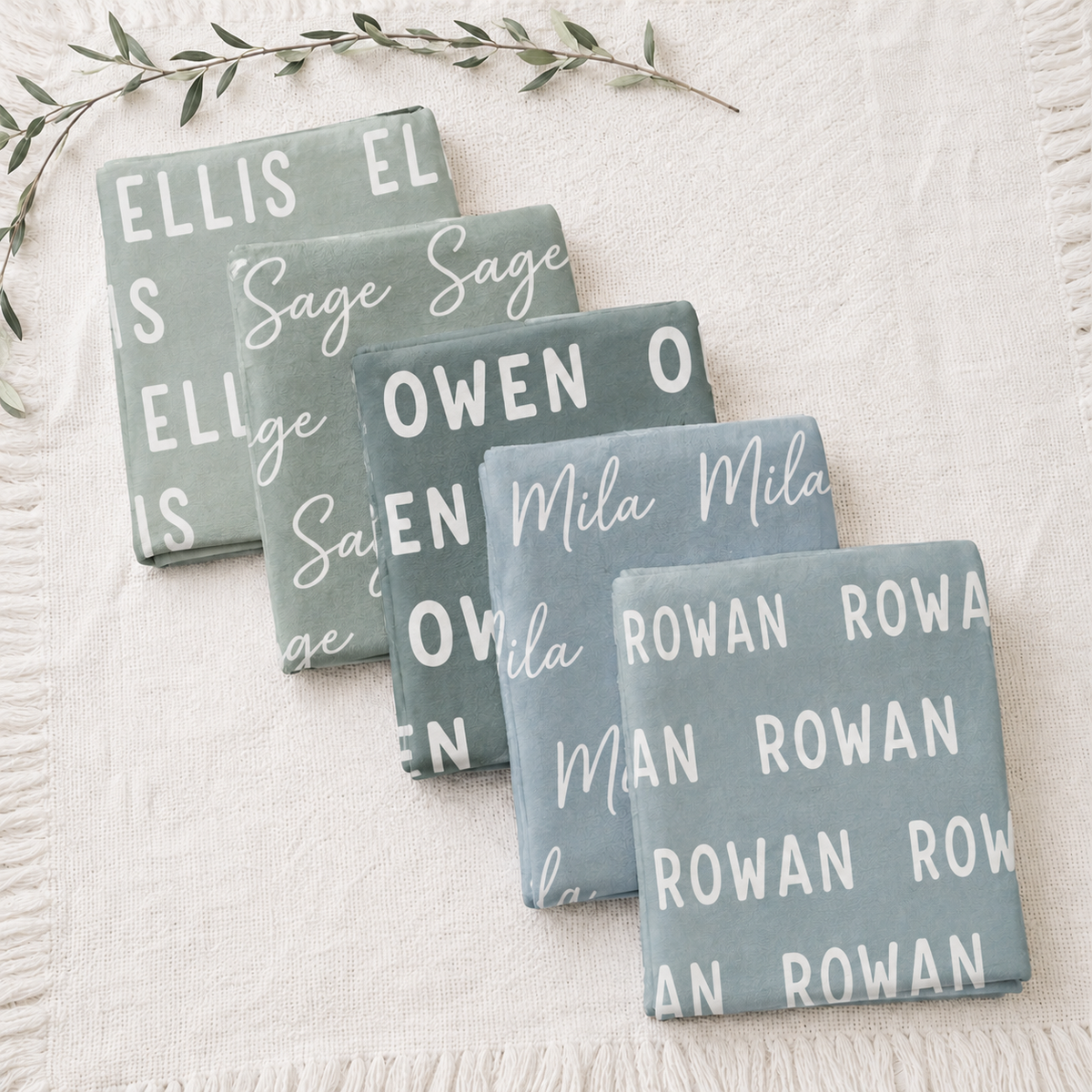 Everygreen Cheer Baby Name Blankets