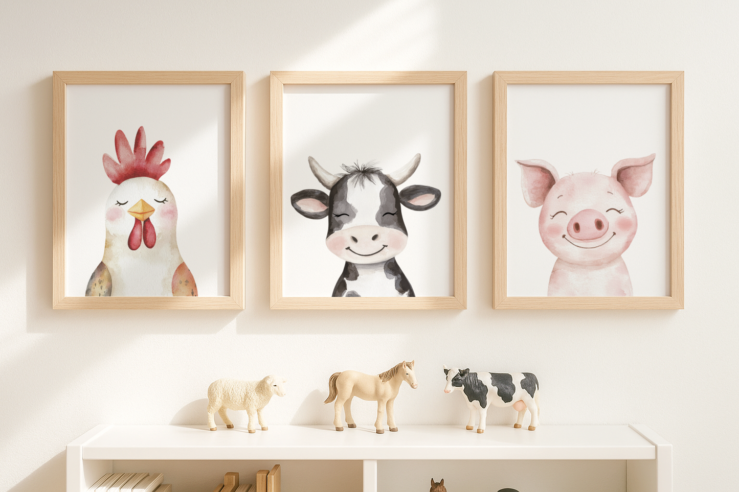Farm Set of 3 Nursery Art Prints