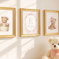 Personalized Set of 3 Coquette Bear Prints