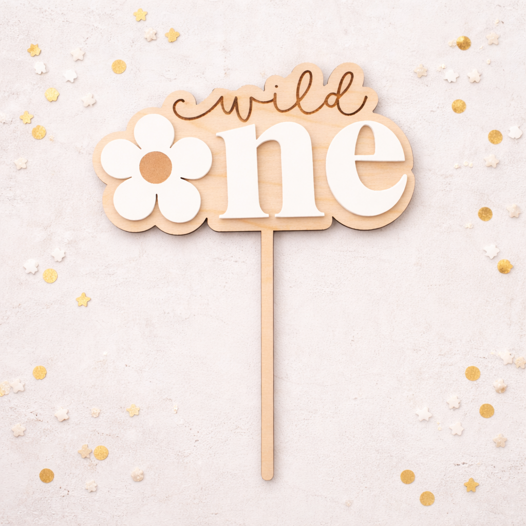 Wild One Floral Cake Topper
