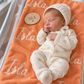 Blushing Sunset Baby Name Blanket