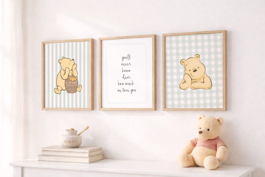 Classic Winnie Set of 3 art prints