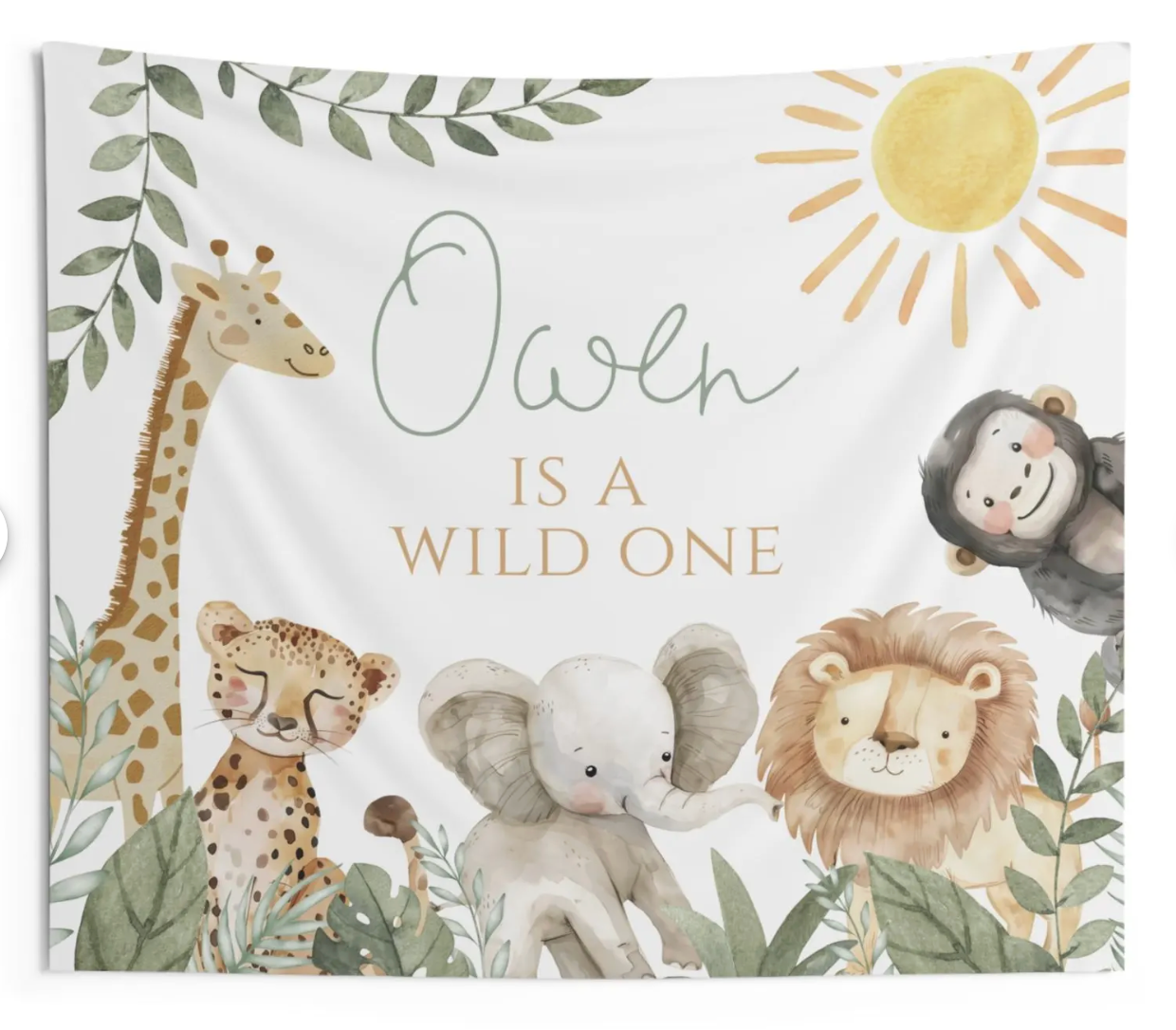 Wild One Safari First Birthday Backdrop