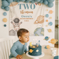 Space Second Birthday Backdrop