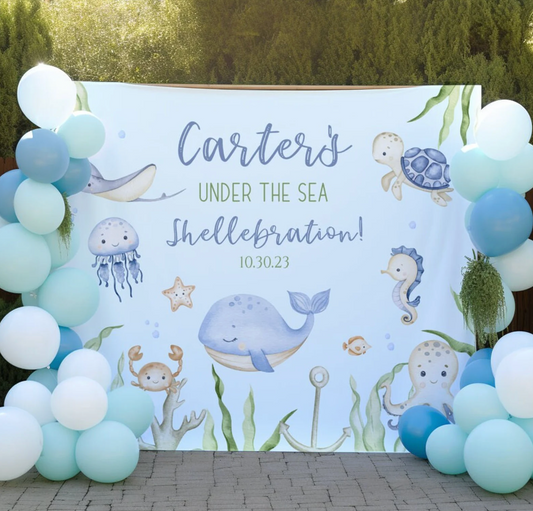 Under the Sea First Birthday Backdrop