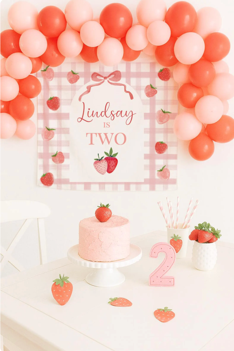 Berry Second Birthday Backdrop