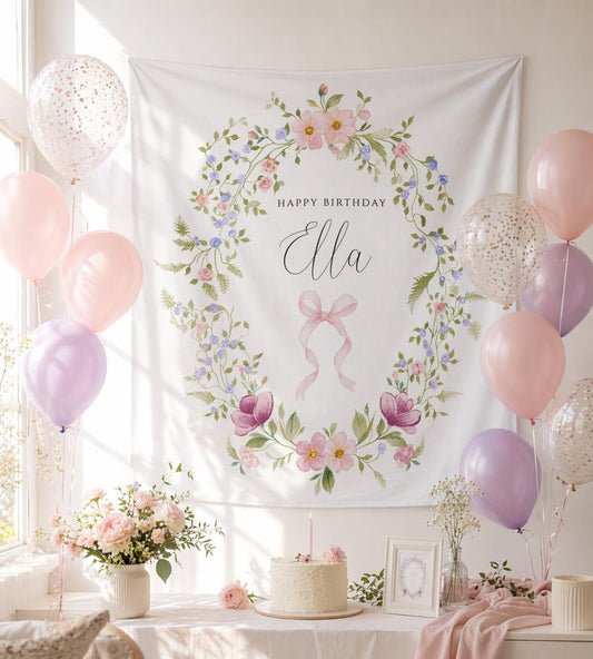Wildflower Birthday Backdrop