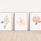 Blush Floral Set of 3 Nursery Art Prints, Pink Nursery Wall Art, Nursery Decor, Play Room, Girl Baby Room Ideas
