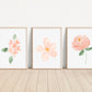 Blush Floral Set of 3 Nursery Art Prints, Pink Nursery Wall Art, Nursery Decor, Play Room, Girl Baby Room Ideas