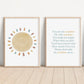 You Are My Sunshine Set of 2 Nursery Prints, Nursery Wall Art, You are my Sunshine Artwork, Sun Nursery Artwork, Boho Nursery Artwork