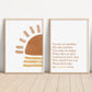 You Are My Sunshine Set of 2 Nursery Prints, Boho Nursery Wall Art, You are my Sunshine Artwork, Sun Nursery Artwork, Boho Nursery Artwork