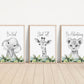 Safari Animal Set of 3 Greenery Nursery Art Prints, Jungle Theme, Black and White,  Neutral Nursery Art, Lion, Nursery Decor, Play Room, 021