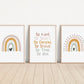 Boho Rainbow Set of 3 Nursery Art Prints, Girl Room colorful Nursery Wall Art, Affirmations, Decor, Play Room, Baby Room,Rainbow, 026
