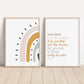 Boho Rainbow Set of 2 Nursery Prints, Over the Rainbow, Boho Nursery Wall Art, Colorful Artwork, Nursery Artwork, Boho Nursery Artwork 027