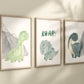 Dinosaur Set of 3 Nursery Art Prints, Boy Nursery Wall Art Blue Green, Dino Nursery Decor, Play Room, Boy Baby Ideas, Kids room, roar,006