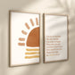 You Are My Sunshine Set of 2 Nursery Prints, Boho Nursery Wall Art, You are my Sunshine Artwork, Sun Nursery Artwork, Boho Nursery Artwork
