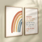 Somewhere Over The Rainbow Set of 2 Nursery Prints, Boho Nursery Wall Art, Colorful Artwork, Nursery Artwork, Boho Nursery Artwork 007