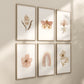 Boho Butterfly Floral Set of 6 Nursery Art Prints, Rainbow Nursery Wall Art, Neutral Nursery Decor, Play Room, Girl Baby Room Ideas