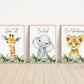 Set of 3 Safari Animal Nursery Art Prints