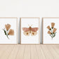 Boho Butterfly Floral Set of 3 Nursery Art Prints, Butterfly Nursery Wall Art, Neutral Nursery Decor, Play Room, Girl Baby Room Ideas, 073